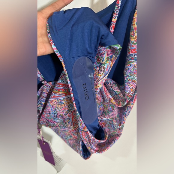 NWT Onia Juliette One Piece Liberty Paisley Lavender Multi Swimsuit Large - Picture 8 of 10